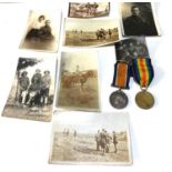 ww1 medal pair with ribbons and photos named to 64236 sjt w robinson south wales borders