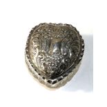 Antique silver lid and glass trinket bowl Birmingham silver hallmarks measures approx 10cm by 8.5cm