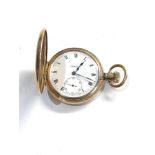 Antique presentation Vertex gold plated half hunter pocket watch watch ticks but stops no warranty