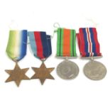 4 ww2 medals and ribbons includes the atlantic star