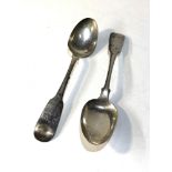 2 antique Irish silver spoons 14cm long