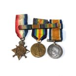 ww1 medal trio with ribbons and ribbon bar named to 20682 pte a cotton manchester regiment