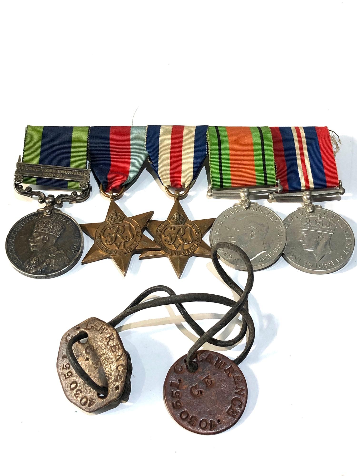 I.G.S WW2 medal group mounted and I.D tags the I.G.S north west fronier 1930-31 named 4030051 pte
