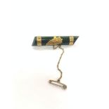 Antique jade and gold New zealand brooch measures aprrox 54mm