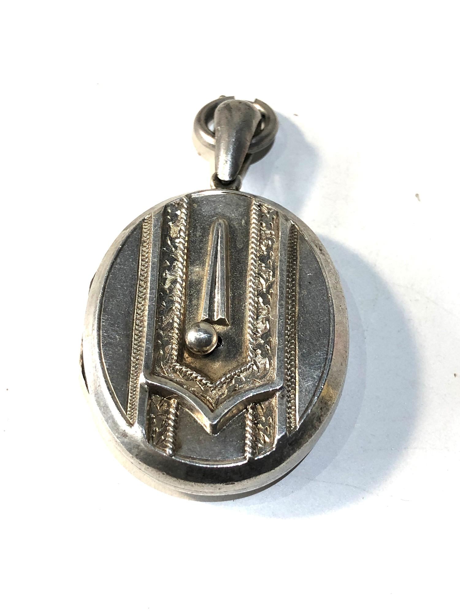 Victorian silver locket measures approx 5.7cm by 3.2cm widest points not hallmarked but xrt tested