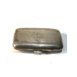 Silver cigarette case measures 7.5cm by 5cm Birmingham silver hallmarks weight approx 50g