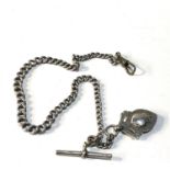 Antique silver albert watch chain and fob weight 35g clip not silver