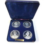 Boxed set of 4 silver royal wedding coins