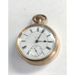 Antique gold plated open face t.fattorini skipton pocket watch the watch is ticking but no