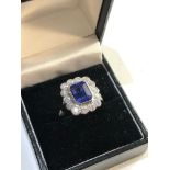 Fine platinum diamond and tanzanite ring central tanzanite 2.80ct with 1.20ct diamonds