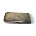 Large silver cigarette case Birmingham silver hallmarks weight 130g