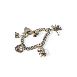 Vintage silver charm bracelet weight 50g