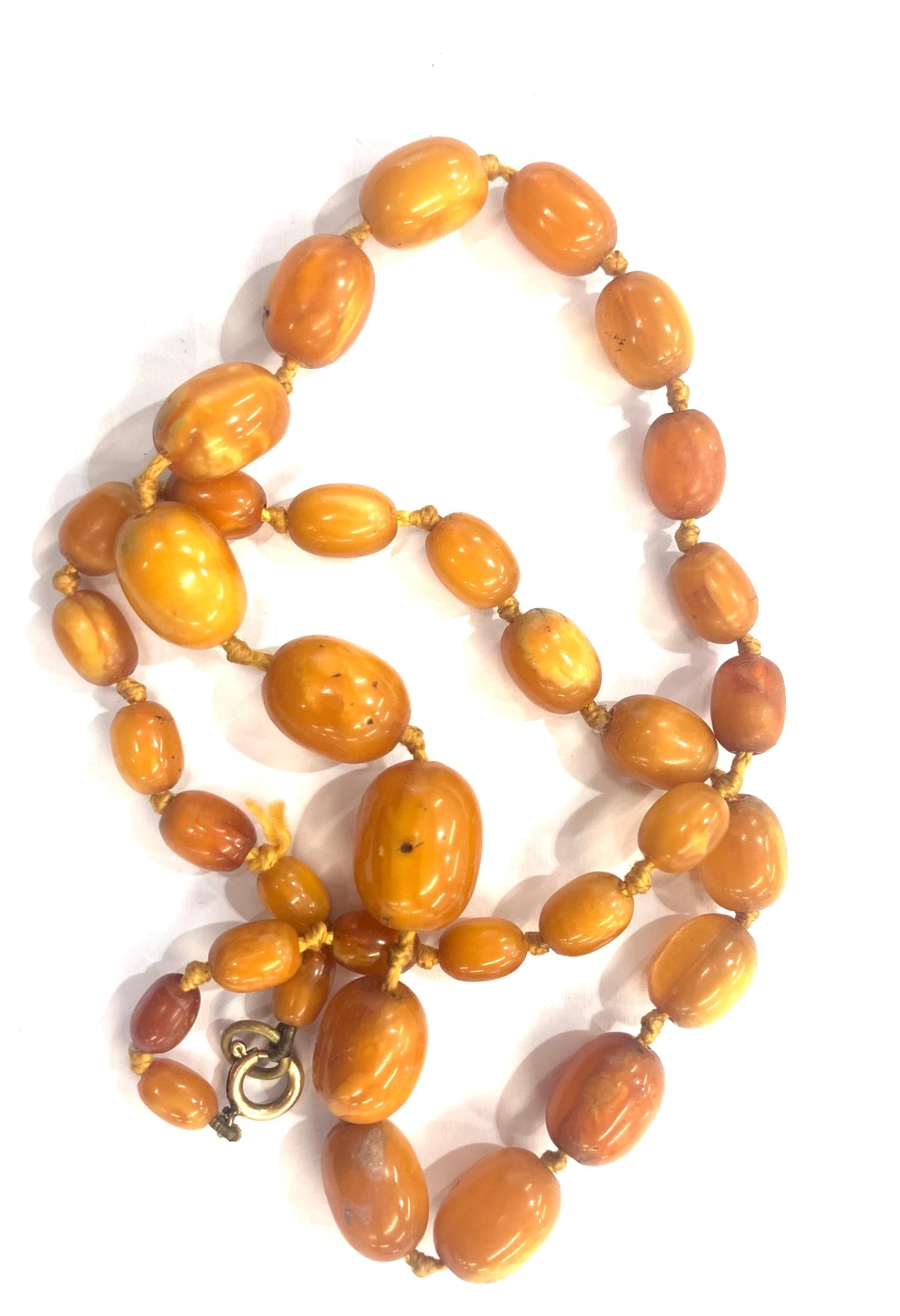 Egg yolk amber bead necklace weight 20g