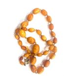 Egg yolk amber bead necklace weight 20g