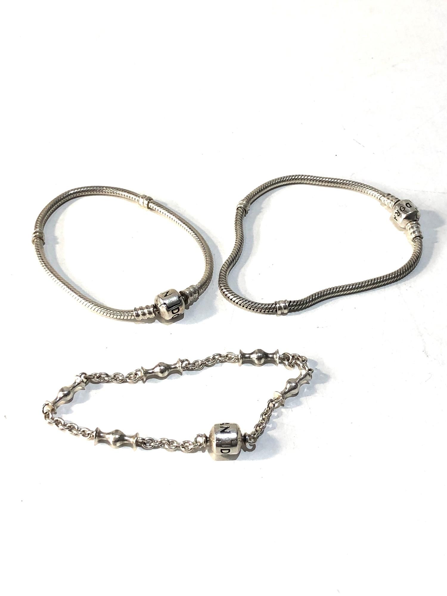 3 silver pandora bracelets