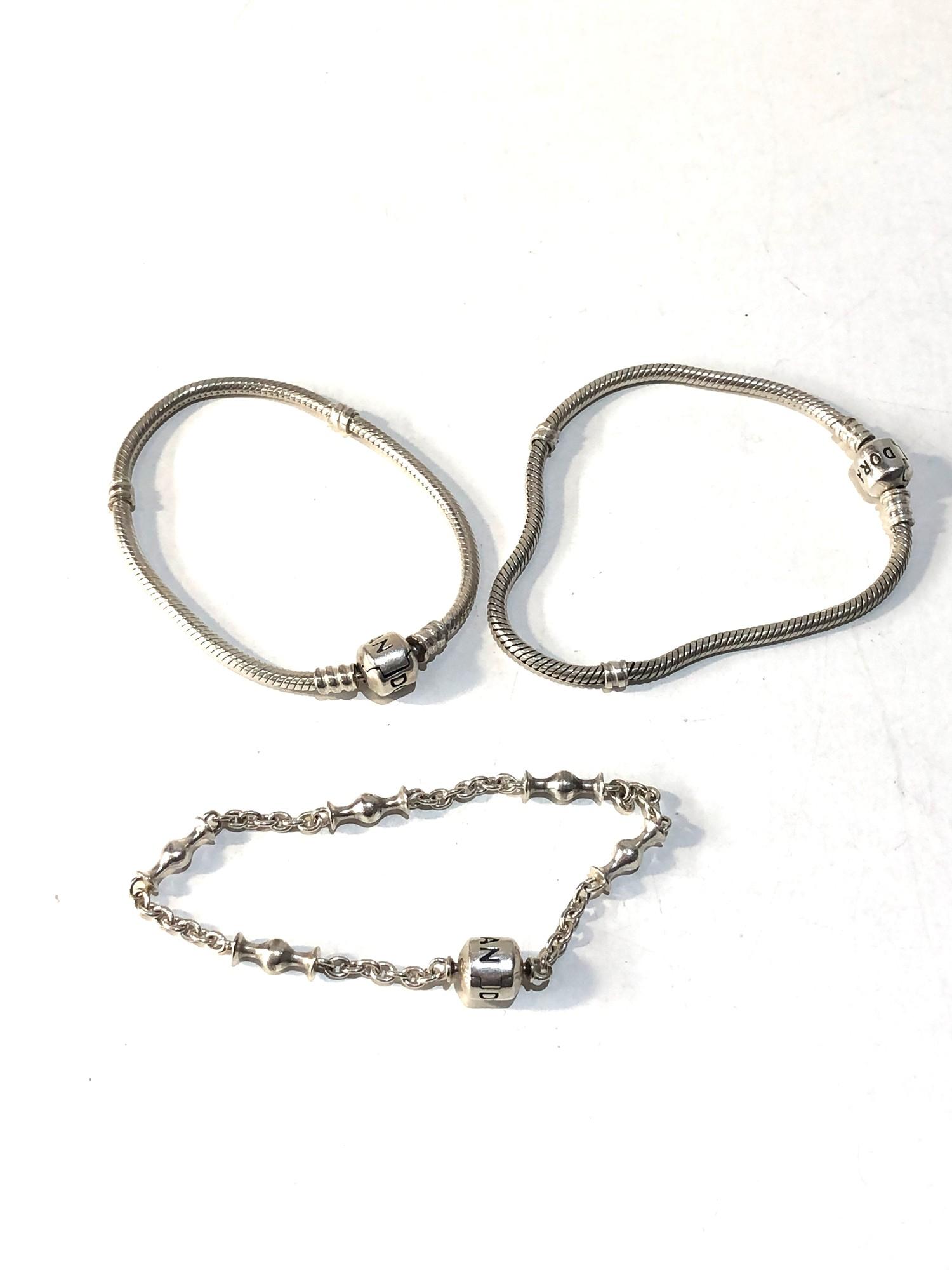 3 silver pandora bracelets - Image 2 of 2