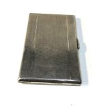 Large engine turned silver cigarette case measures 14cm by 8.5cm birmingham silver hallmarks