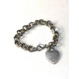 silver Tiffany & co silver bracelet and heart fob weight 32g