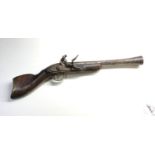 18th -19th century Ottoman silver inlaid Blunderbuss gun A/F