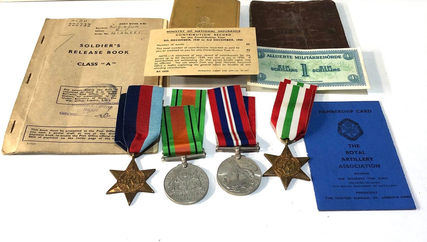 ww2 medals and paperwork to gunner robinson royal artillary - Bild 2 aus 2