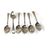 6 Georgian silver tea spoons worn condition weight 70g