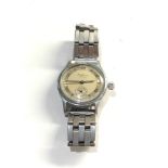 Vintage J. W. BENSON London Round SS Case approx 33mm Manual Wind 1940'S watch is ticking but no