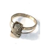 14k white gold and rough diamond ring