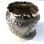 Antique silver bowl London silver hallmarks measures approx height 9.5cm by 10.3 cm dia