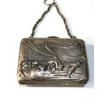 Antique silver art nouveau purse Birmingham silver hallmarks measures approx 8.5cm by 6.5cm fitted