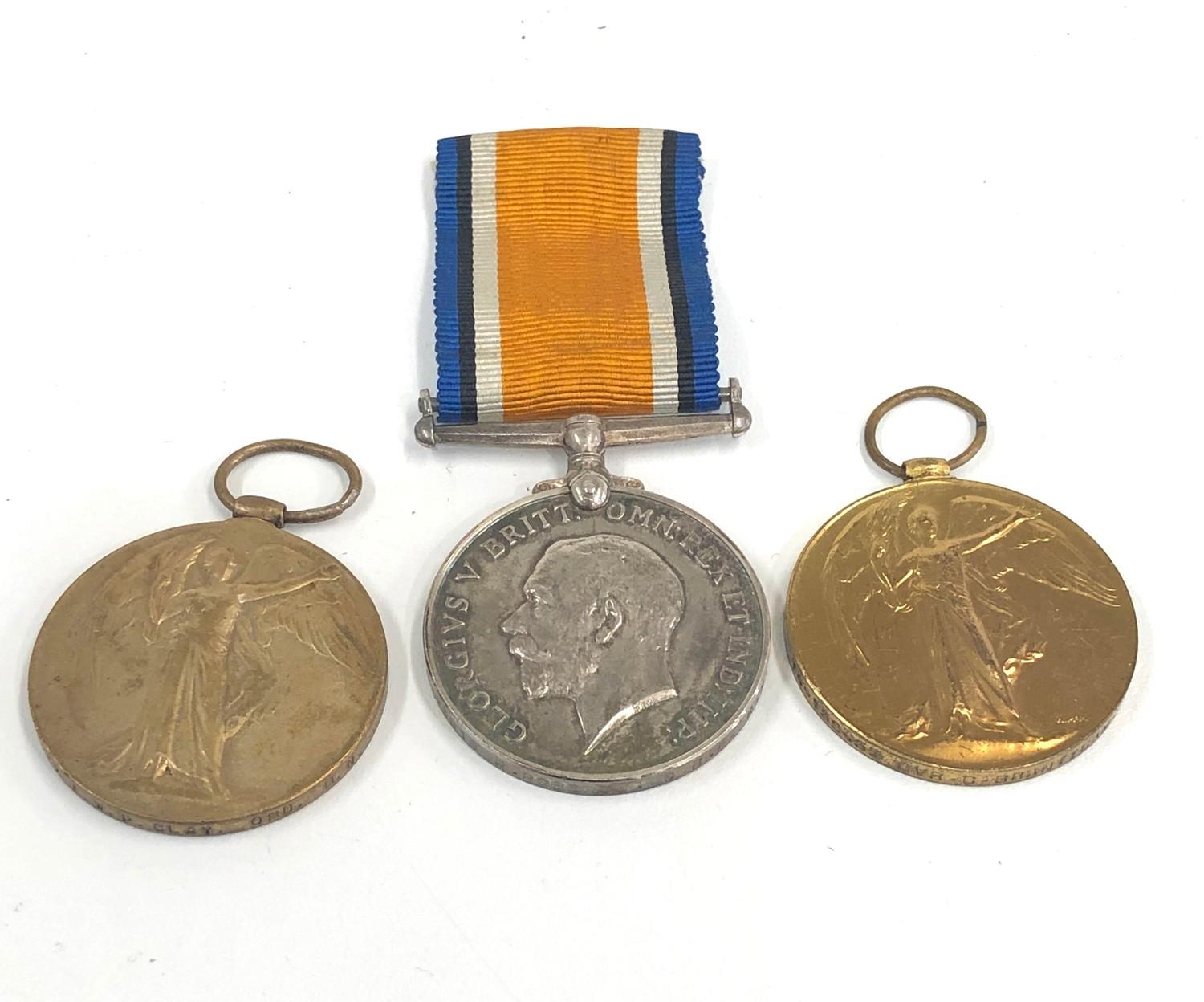 3 ww1 medals includes m.25916r.roberts s.b.a.r.n j.51327e.w.p clay ord r.n t4-159457 drv c brantigam