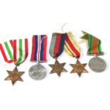 5 ww2 medals and ribbons