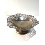 Hallmarked silver fruit bowl Birmingham silver hallmarks makers Ev measures approx 25cm dia height