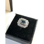 Fine platinum diamond and aquamarine ring approx 1.25ct diamonds aquamarine 2.75ct