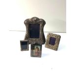 Selection of 4 silver front picture frames largest measures approx 20cm by 16cm all in good