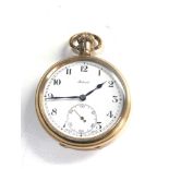 Antique gold plated Federal open face pocket watch the watch is ticking but no warranty given good