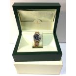 Boxed gents Rolex 18ct gold diamond dial / bezal and case black dial rolex oyster perpetual datejust