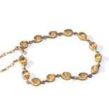 9ct gold citrine bracelet 10g