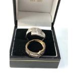 2 9ct gold diamond and gem set rings weight 4.7g good condition