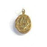 Antique 15ct gold masonic locket 5.8g