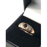 Antique 9ct gold diamond and garnet gypsy ring weight 3.5g