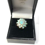 9ct gold opal cluster ring 4.2g weight