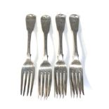 4 Georgian Scottish silver table forks weight 250g