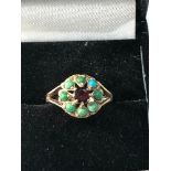 9ct gold turquoise and garnet ring replacement stone