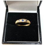 Antique 18ct gold diamond and sapphire ring weigh 2.8g