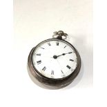 Antique silver fusee verge pair case pocket watch n preston London missing hand non working order