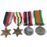 4 ww2 medals and ribbons inc italy star