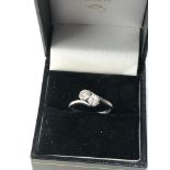 18ct gold diamond ring each diamond measures approx 4.2mm dia engraved to inside of band