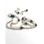 Malachite earrings bracelet and necklace. gold fasteners