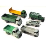 Selection of vintage Dinky lorries played worn condition