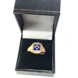 9ct gold masonic ring 6.7g spinning centre